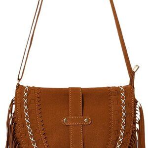 Chic Western Fringed Crossbody Bag with Adjustable Strap - Lightweight Fashion